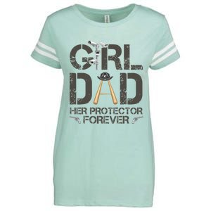 Dad Her Protector Forever Funny Father Enza Ladies Jersey Football T-Shirt