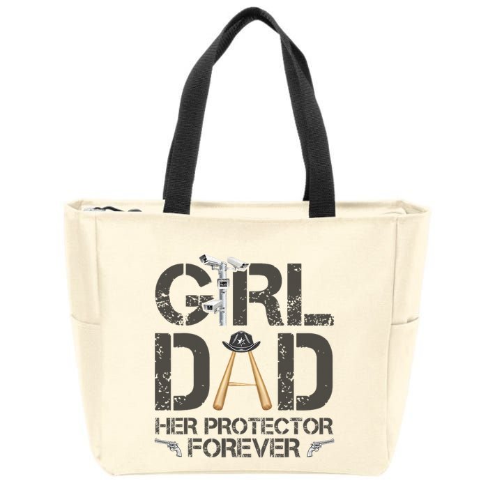 Dad Her Protector Forever Funny Father Zip Tote Bag