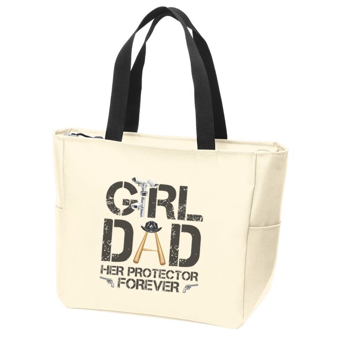 Dad Her Protector Forever Funny Father Zip Tote Bag