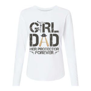 Dad Her Protector Forever Funny Father Womens Cotton Relaxed Long Sleeve T-Shirt