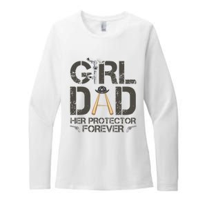 Dad Her Protector Forever Funny Father Womens CVC Long Sleeve Shirt