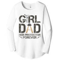 Dad Her Protector Forever Funny Father Women's Perfect Tri Tunic Long Sleeve Shirt