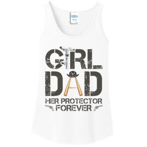 Dad Her Protector Forever Funny Father Ladies Essential Tank