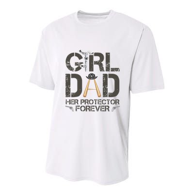 Dad Her Protector Forever Funny Father Youth Performance Sprint T-Shirt