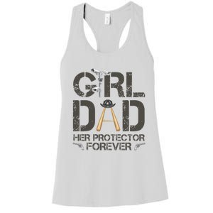 Dad Her Protector Forever Funny Father Women's Racerback Tank