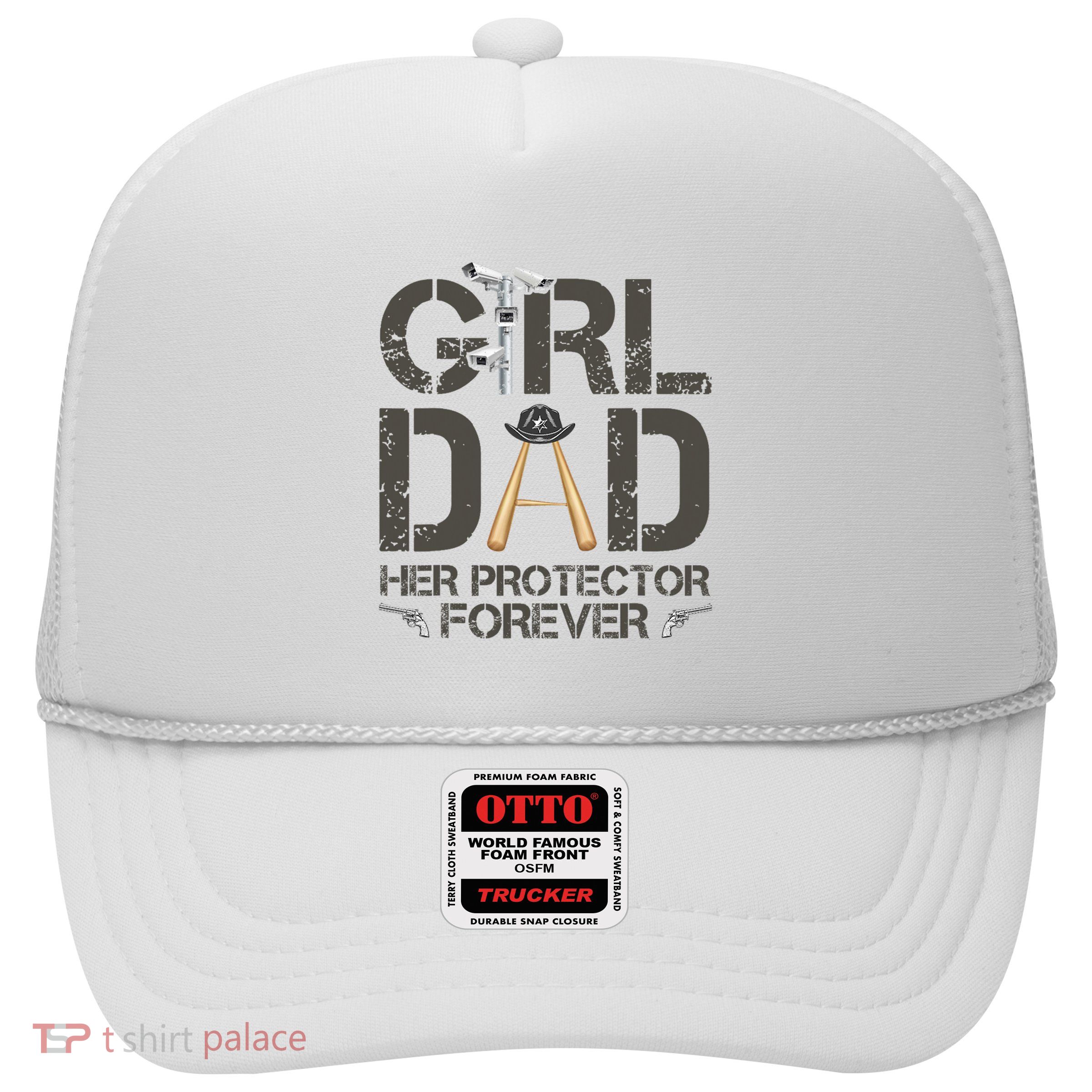Dad Her Protector Forever Funny Father Trucker Hat