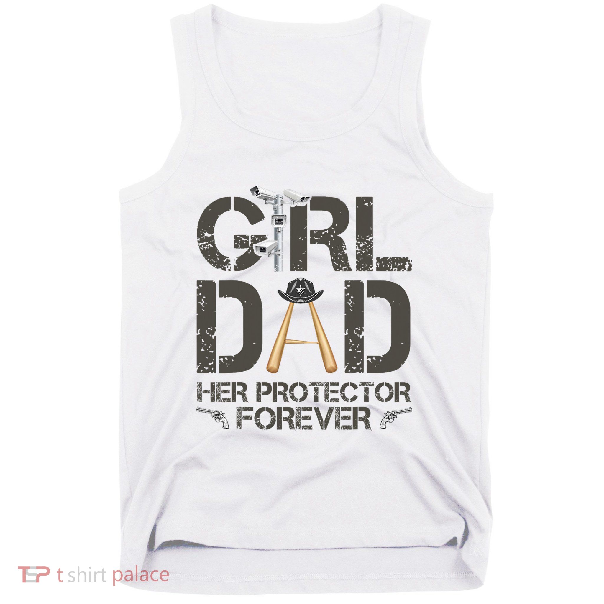 Dad Her Protector Forever Funny Father Tank Top