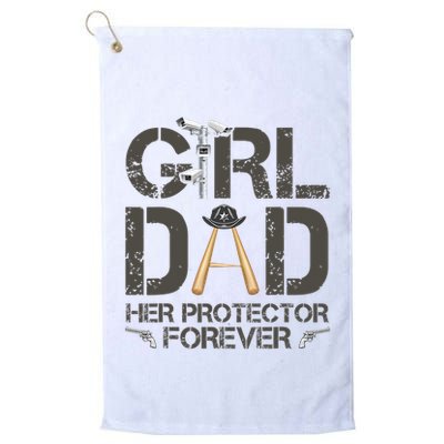 Dad Her Protector Forever Funny Father Golf Towel