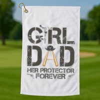 Dad Her Protector Forever Funny Father Golf Towel