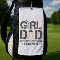 Dad Her Protector Forever Funny Father Golf Towel
