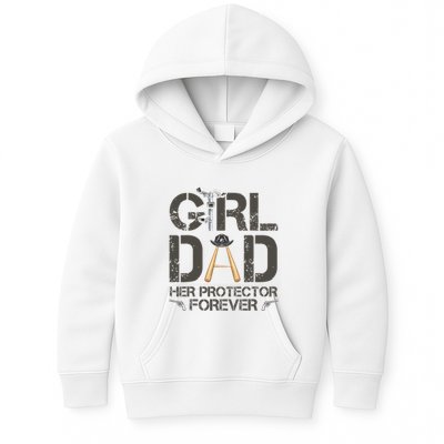 Dad Her Protector Forever Funny Father Kids Hoodie
