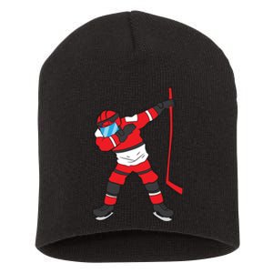 Dabbing Hockey Player Hockey Son Hockey Boy Gift Ice Hockey Short Acrylic Beanie