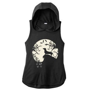 Dachshund Halloween Pumpkin Decorations Ladies PosiCharge Tri-Blend Wicking Draft Hoodie Tank