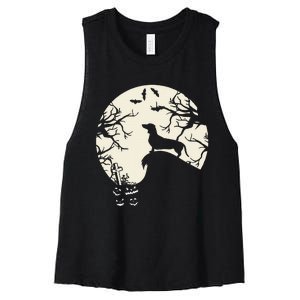 Dachshund Halloween Pumpkin Decorations Women's Racerback Cropped Tank