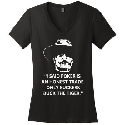 Doc Holliday Quotes Poker's An Honest Trade Women's V-Neck T-Shirt