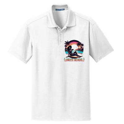 Dirty Heads Retro Beach Dry Zone Grid Polo