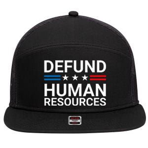 Defund Human Resources 7 Panel Mesh Trucker Snapback Hat