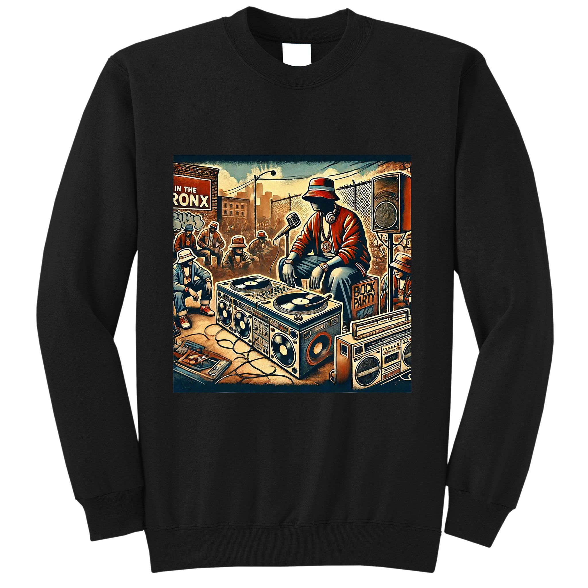 Dj Hiphop Retro Music Block Bronx Party Sweatshirt
