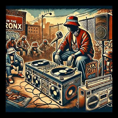 Dj Hiphop Retro Music Block Bronx Party T-Shirt