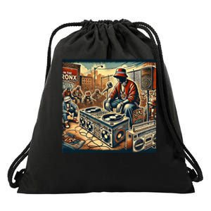 Dj Hiphop Retro Music Block Bronx Party Drawstring Bag