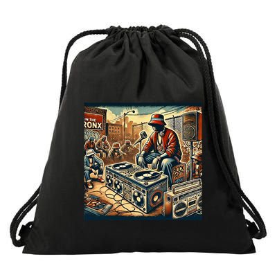 Dj Hiphop Retro Music Block Bronx Party Drawstring Bag