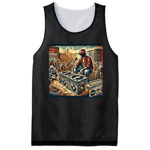 Dj Hiphop Retro Music Block Bronx Party Mesh Reversible Basketball Jersey Tank