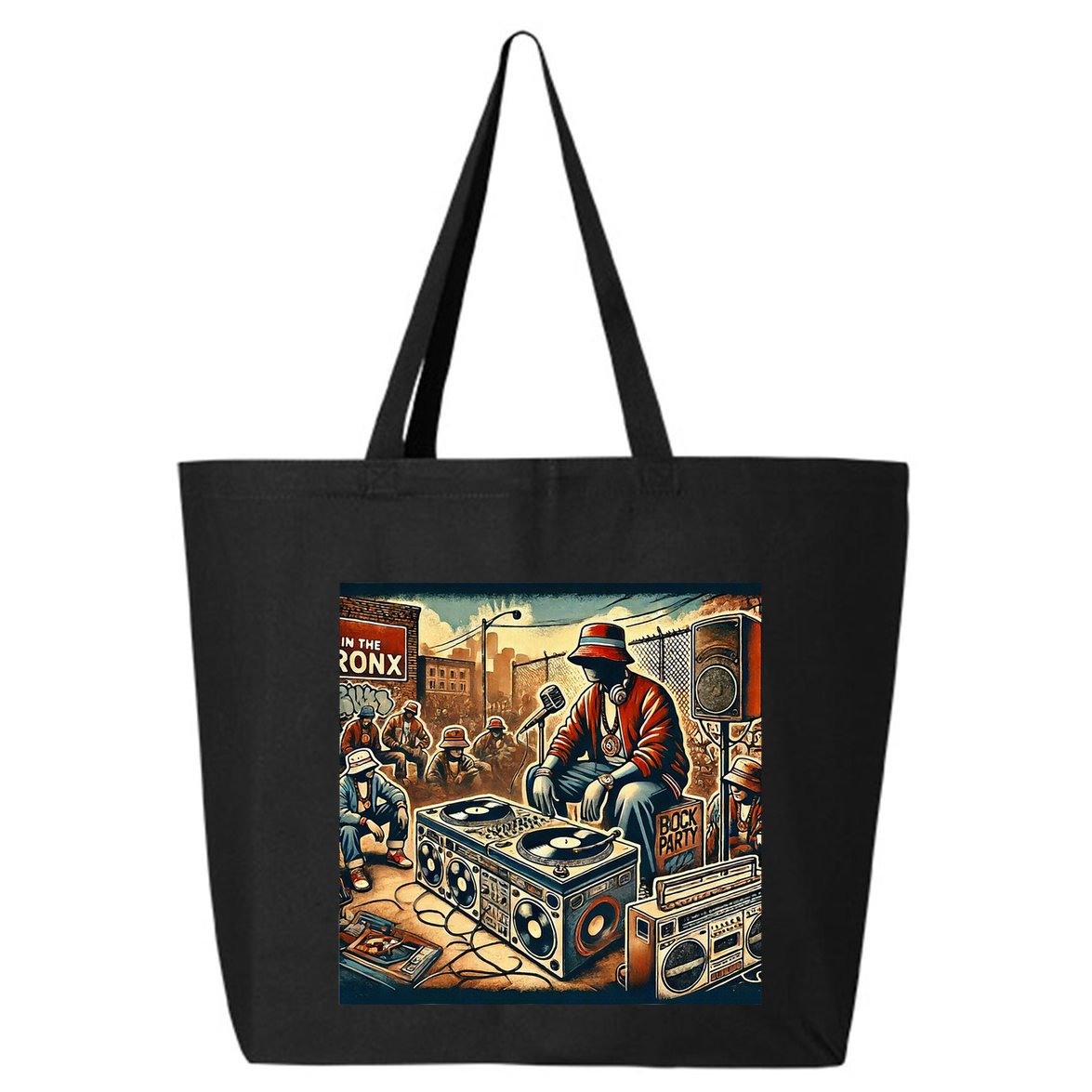Dj Hiphop Retro Music Block Bronx Party 25L Jumbo Tote