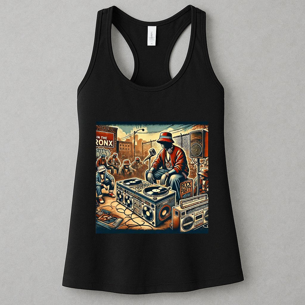 Dj Hiphop Retro Music Block Bronx Party Womens Tank Top