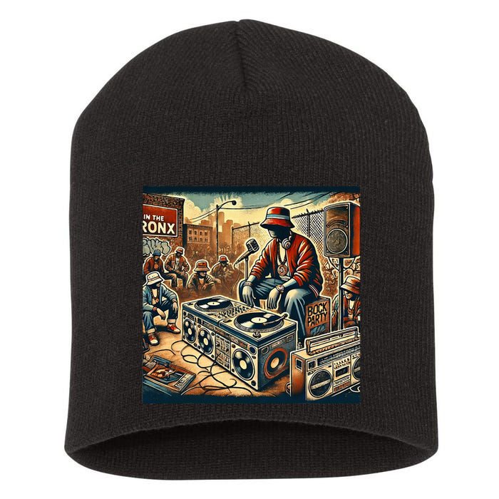 Dj Hiphop Retro Music Block Bronx Party Short Acrylic Beanie