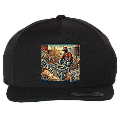 Dj Hiphop Retro Music Block Bronx Party Wool Snapback Cap