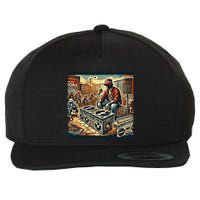 Dj Hiphop Retro Music Block Bronx Party Wool Snapback Cap