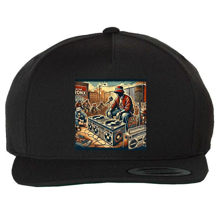 Dj Hiphop Retro Music Block Bronx Party Wool Snapback Cap