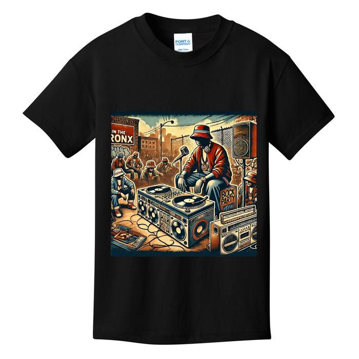 Dj Hiphop Retro Music Block Bronx Party Kids T-Shirt