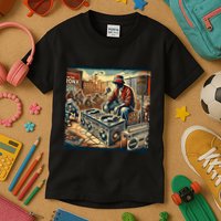 Dj Hiphop Retro Music Block Bronx Party Kids T-Shirt