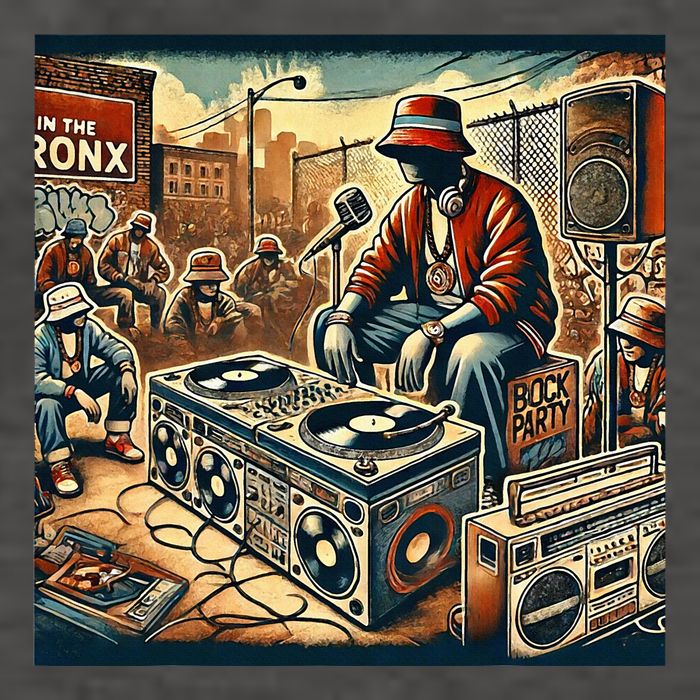 Dj Hiphop Retro Music Block Bronx Party Vector Backpack