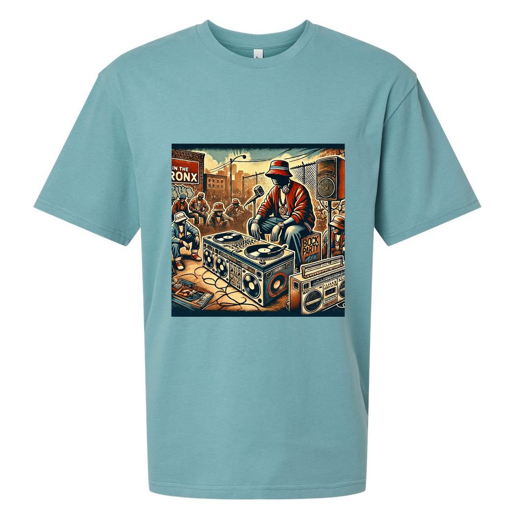 Dj Hiphop Retro Music Block Bronx Party Sueded Cloud Jersey T-Shirt