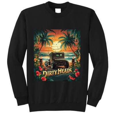 Dirty Heads Retro Beach Humor Palms Beach Car Summer Vibes Sweatshirt