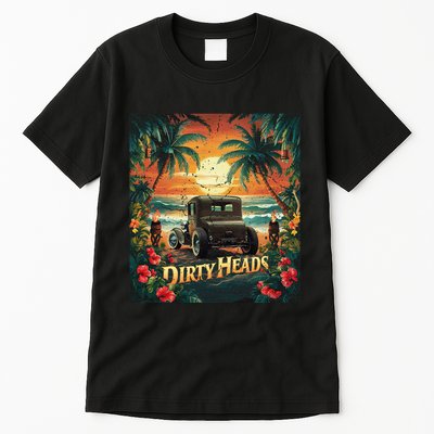 Dirty Heads Retro Beach Humor Palms Beach Car Summer Vibes Tall T-Shirt