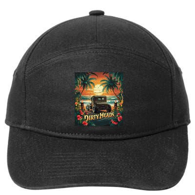 Dirty Heads Retro Beach Humor Palms Beach Car Summer Vibes 7-Panel Snapback Hat