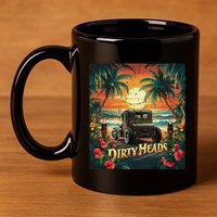 Dirty Heads Retro Beach Humor Palms Beach Car Summer Vibes 11oz C Handle Ceramic Mug