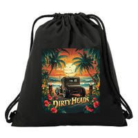 Dirty Heads Retro Beach Humor Palms Beach Car Summer Vibes Drawstring Bag
