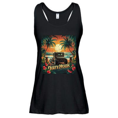 Dirty Heads Retro Beach Humor Palms Beach Car Summer Vibes Ladies Essential Flowy Tank