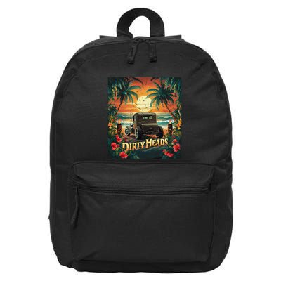 Dirty Heads Retro Beach Humor Palms Beach Car Summer Vibes 16 in Basic Backpack