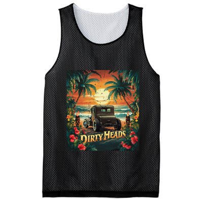 Dirty Heads Retro Beach Humor Palms Beach Car Summer Vibes Mesh Reversible Basketball Jersey Tank