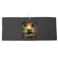 Dirty Heads Retro Beach Humor Palms Beach Car Summer Vibes Large Microfiber Waffle Golf Towel