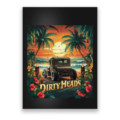 Dirty Heads Retro Beach Humor Palms Beach Car Summer Vibes Poster