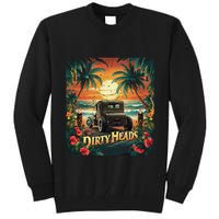 Dirty Heads Retro Beach Humor Palms Beach Car Summer Vibes Tall Sweatshirt