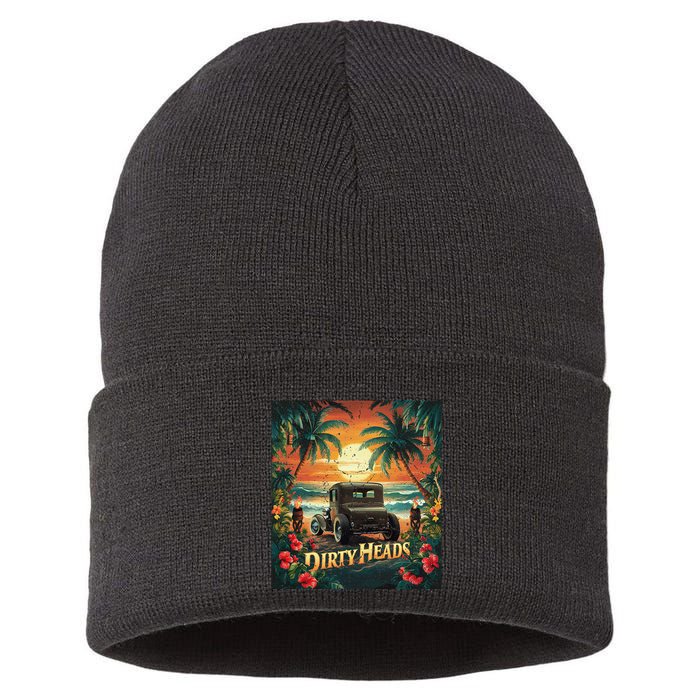 Dirty Heads Retro Beach Humor Palms Beach Car Summer Vibes Sustainable Knit Beanie