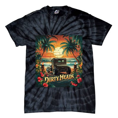 Dirty Heads Retro Beach Humor Palms Beach Car Summer Vibes Tie-Dye T-Shirt