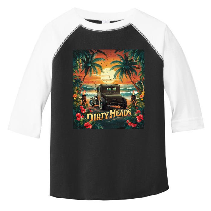Dirty Heads Retro Beach Humor Palms Beach Car Summer Vibes Toddler Fine Jersey T-Shirt